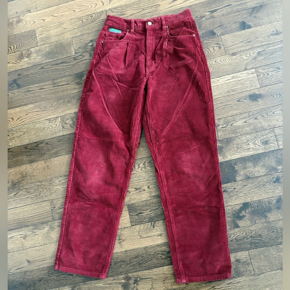 Empyre High Rise Burgundy Corduroy Trousers Size Medium